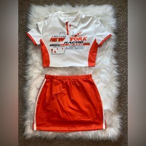 2pc Race Car Skirt Set.